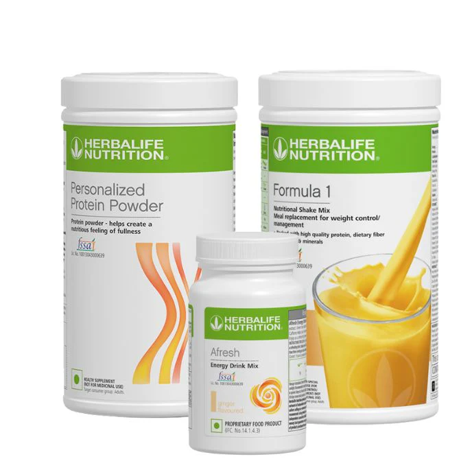 Herbalife Mango Protein Afresh Combo | Formula 1 Shake + Protein Powder + Afresh Ginger