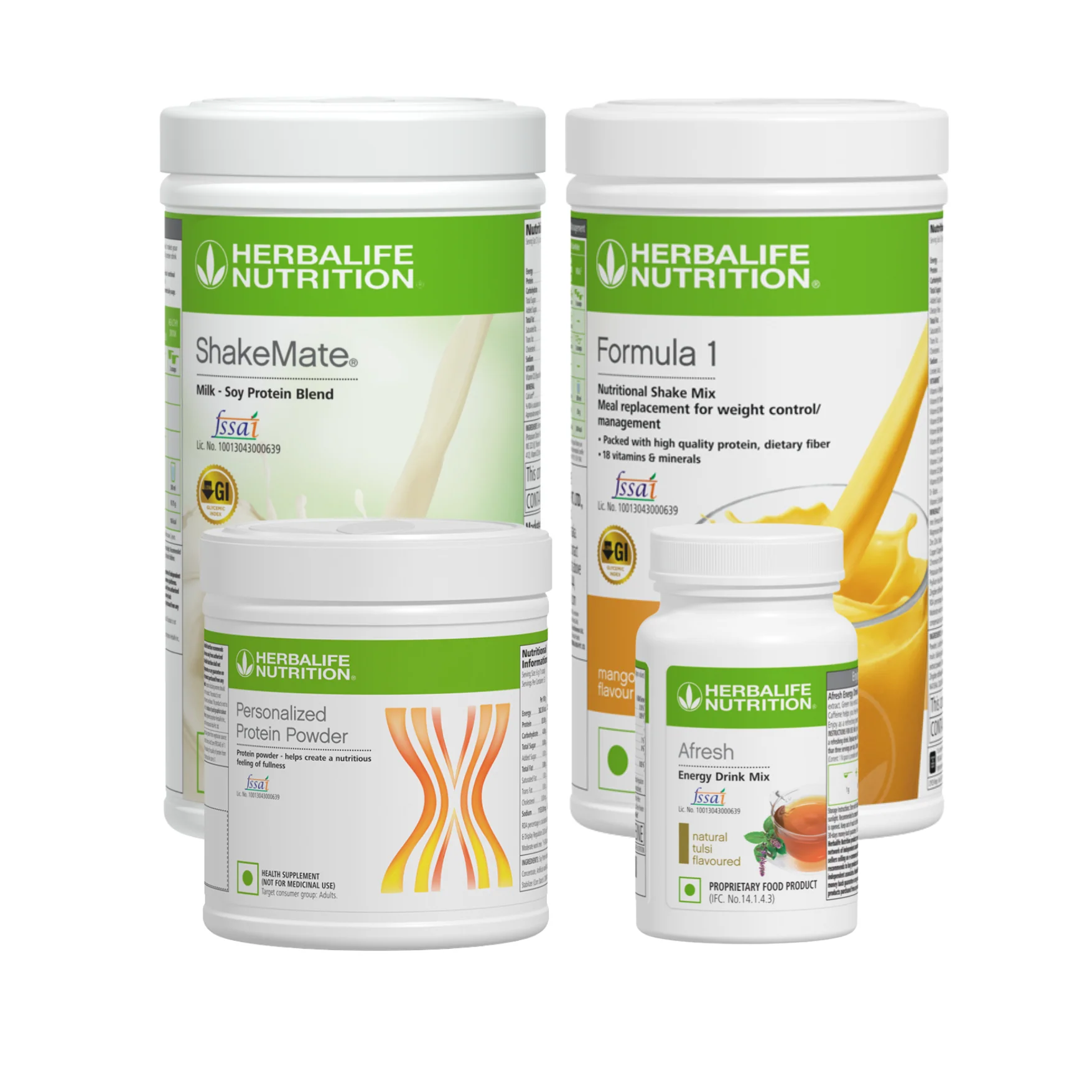 Herbalife Formula 1 Mango Nutritional Shake, Shakemate, 200g Protein Powder, and Afresh Tulsi