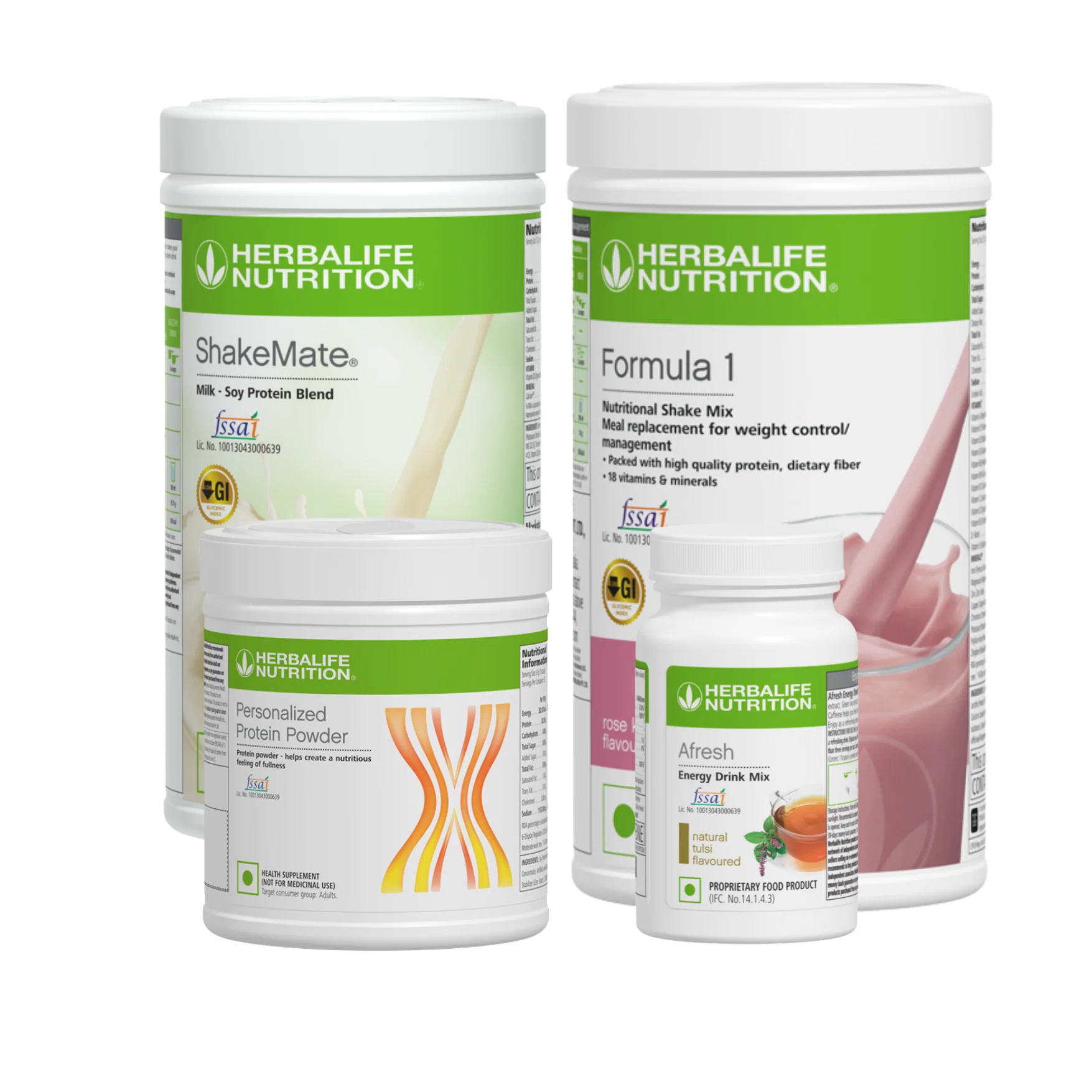 Herbalife Formula 1 Rose Kheer Nutritional Shake, Shakemate, 200g Protein Powder, and Afresh Tulsi